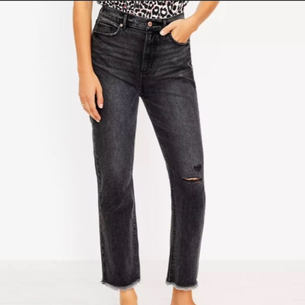 Loft curvy straight high rise crop pants. Sz 6P